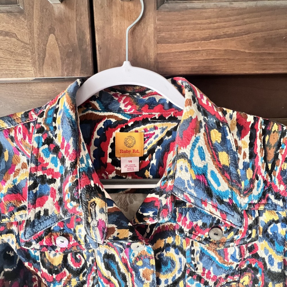 Ruby Rd.-Paisley Print Jacket Size 14 - Picture 9 of 16